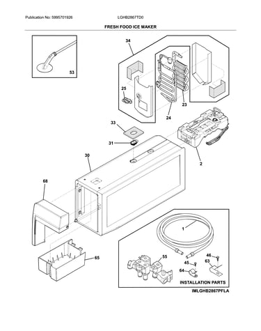 Fresh food ice maker