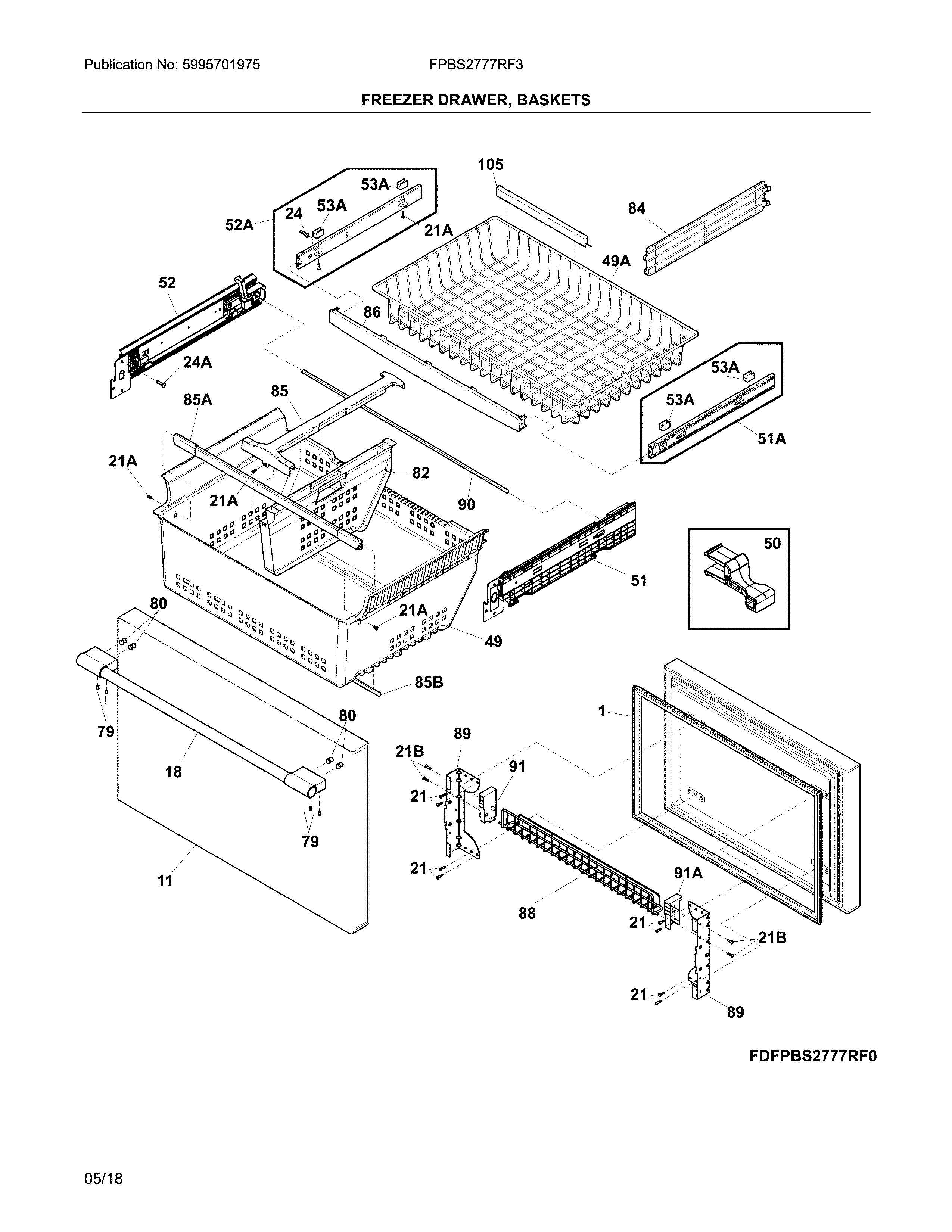 FREEZER DRAWER, BASKETS