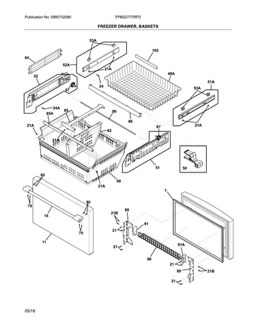 Freezer drawer, baskets