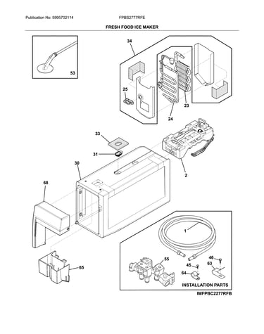 Fresh food ice maker