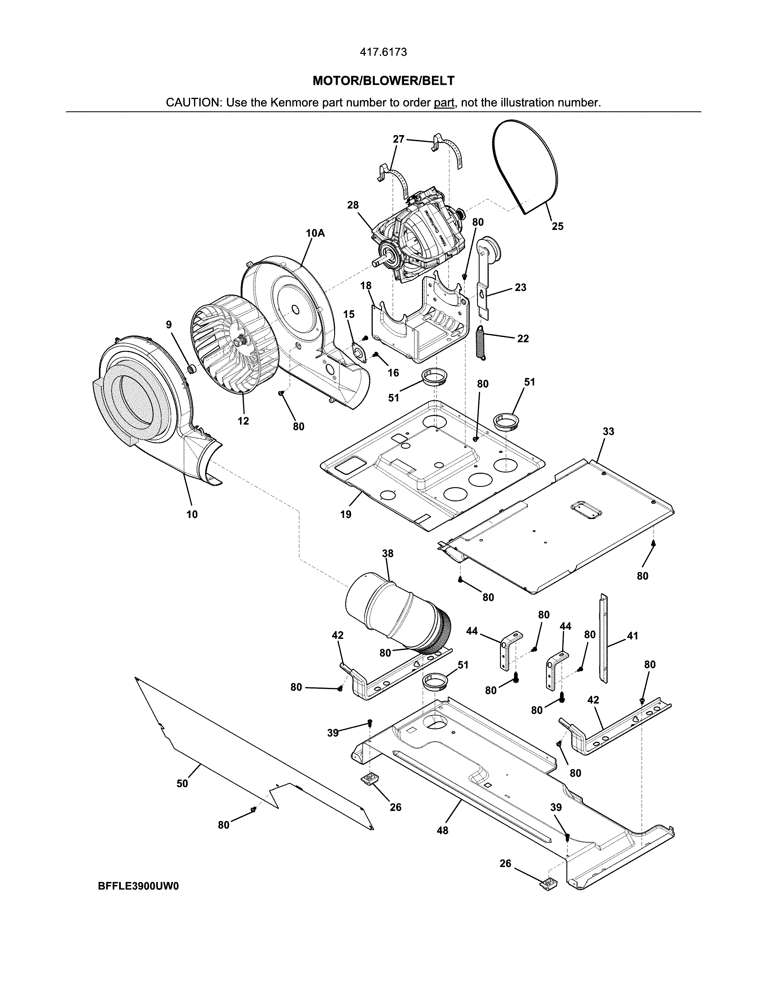 Motor/blower/belt