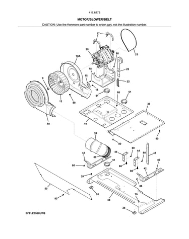 Motor/blower/belt