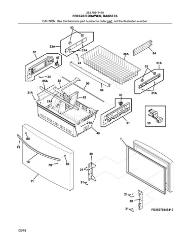 Freezer drawer, baskets