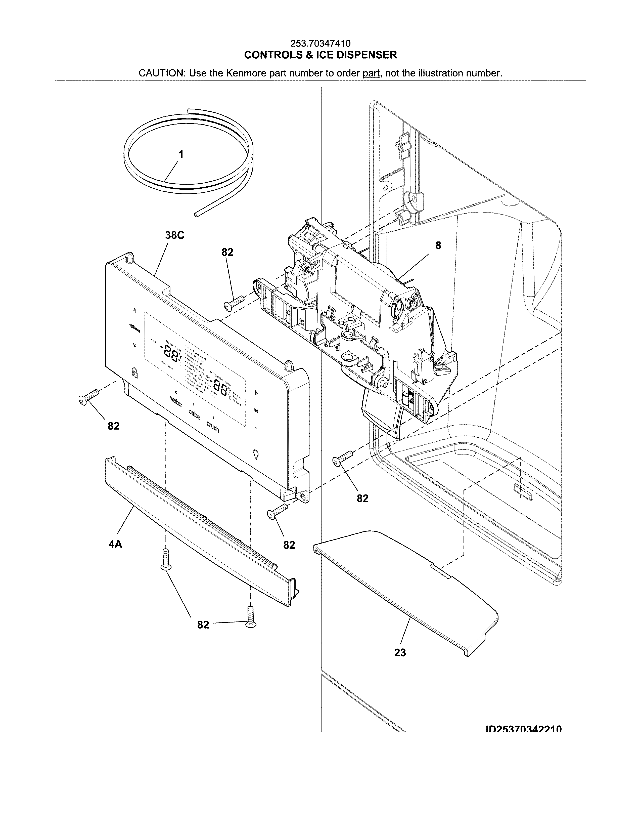 Controls & ice dispenser