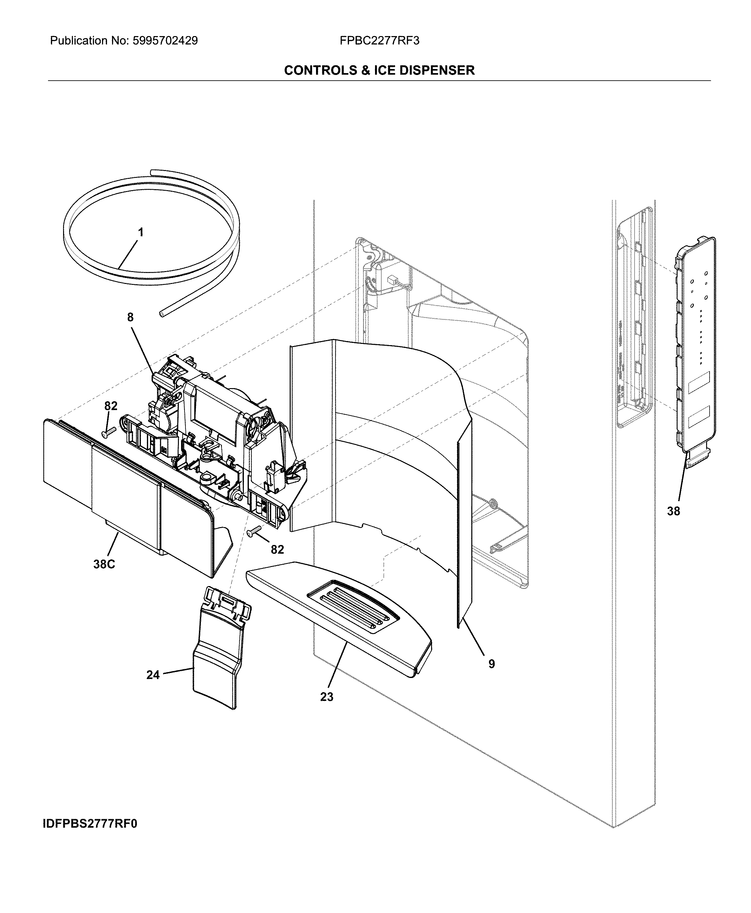 Controls & ice dispenser