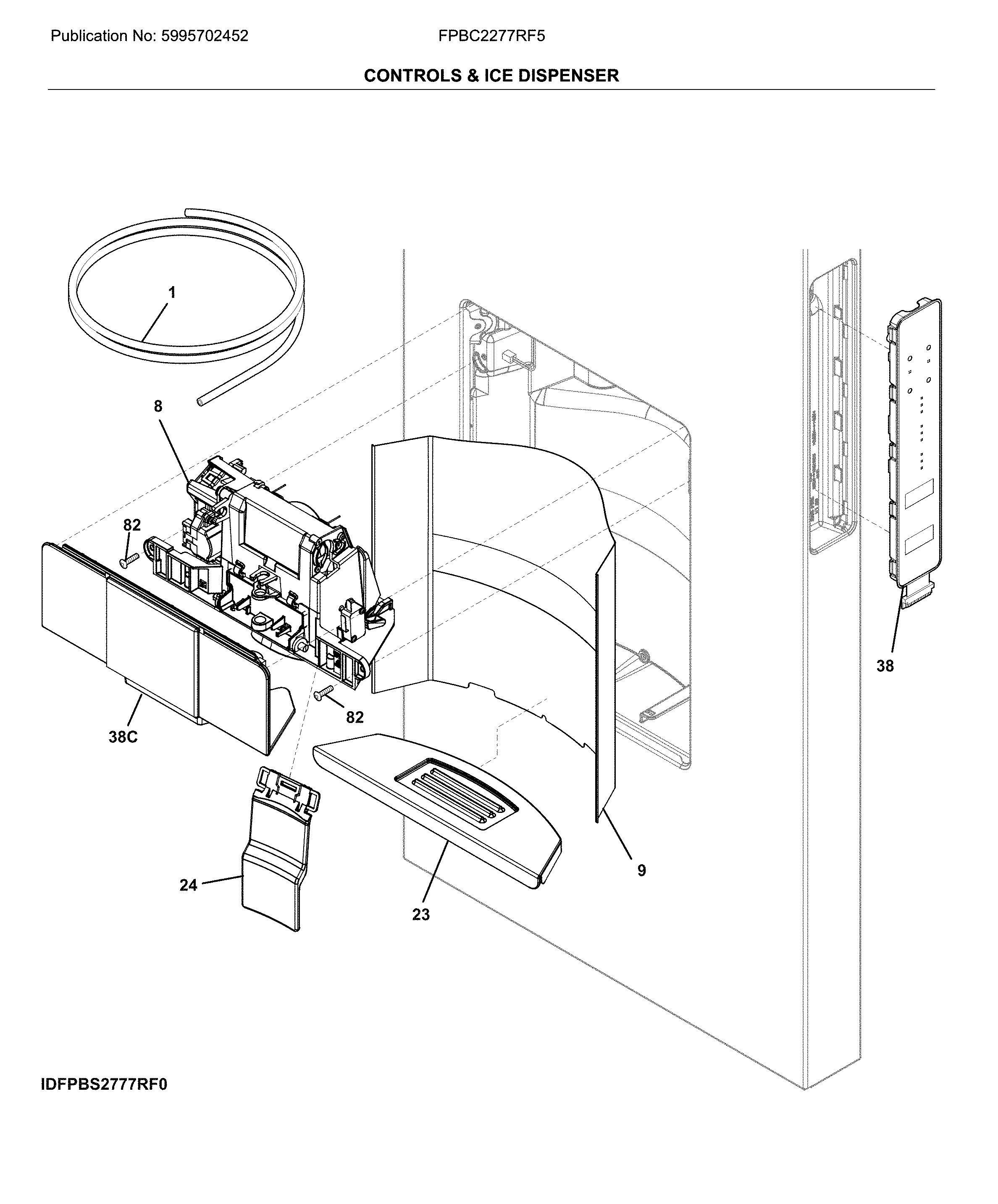 Controls & ice dispenser