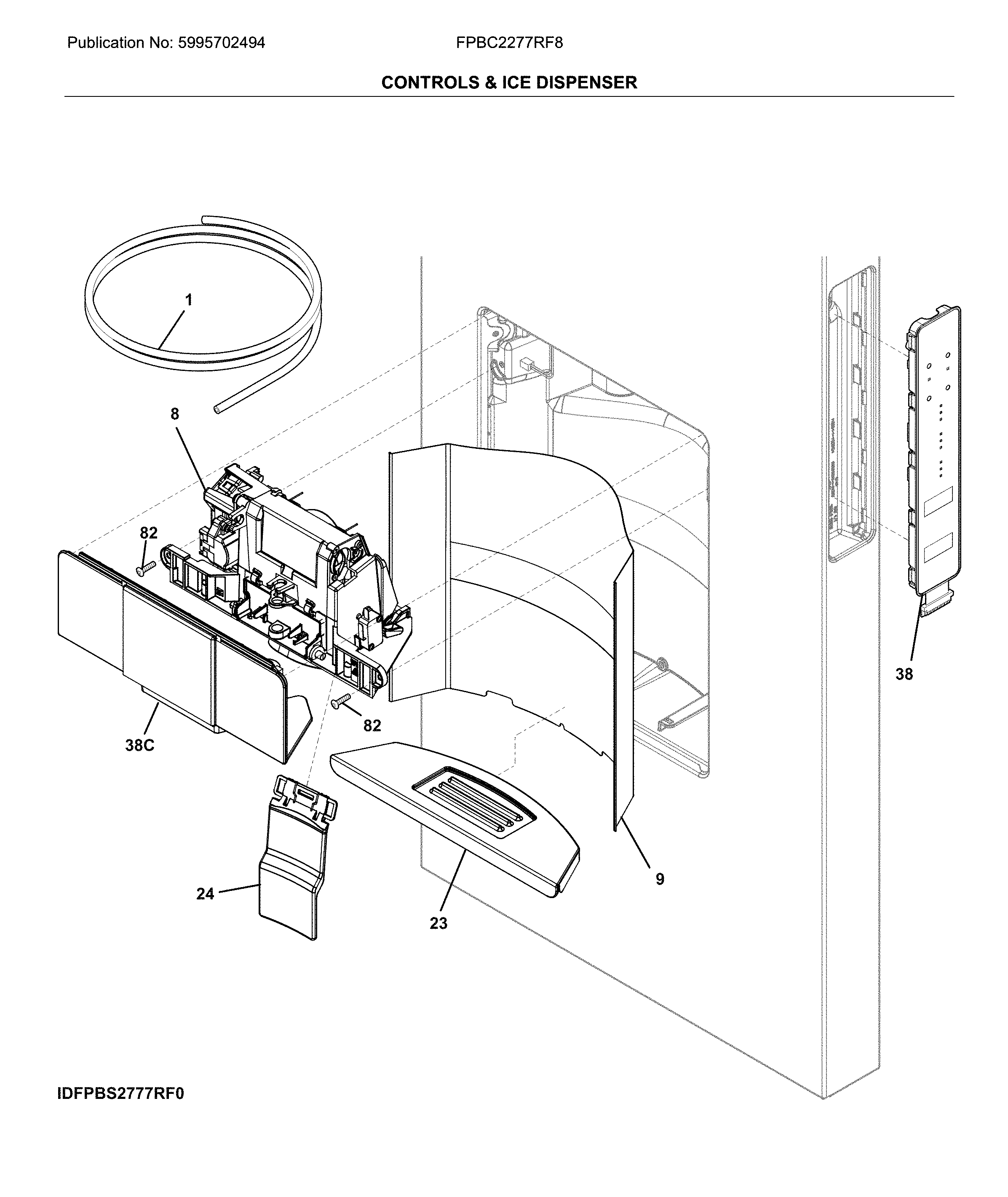 Controls & ice dispenser
