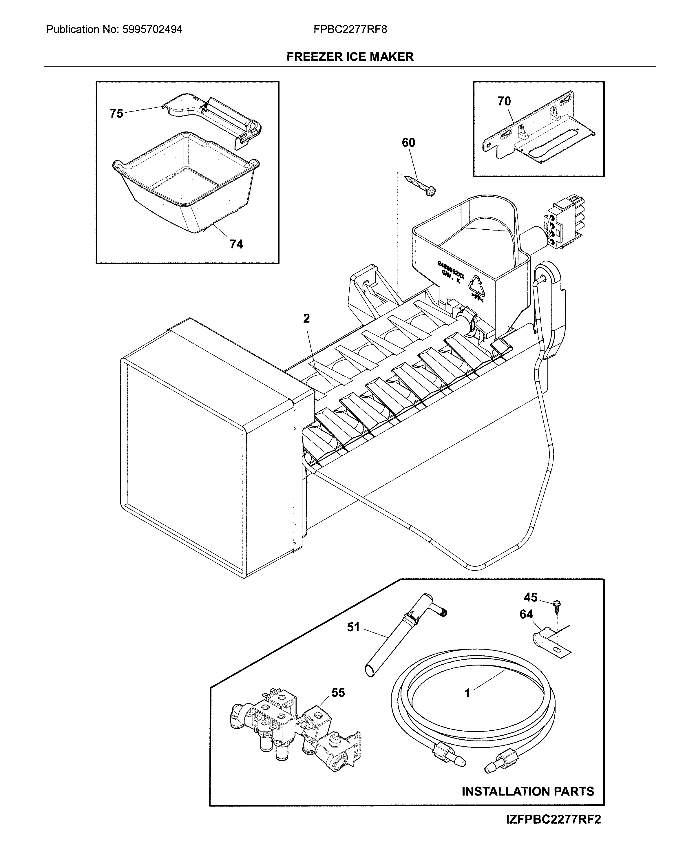 Freezer ice maker