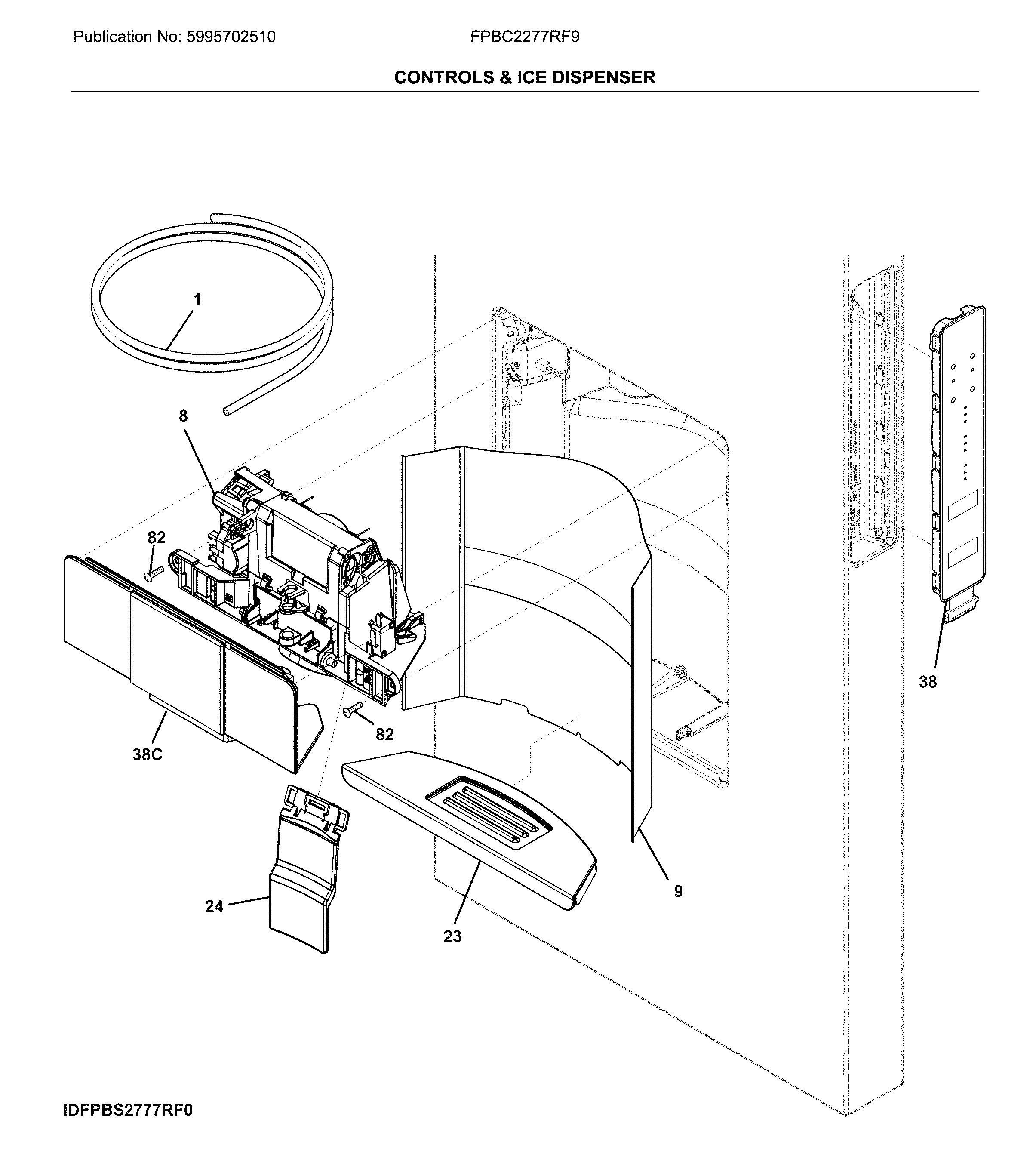 Controls & ice dispenser