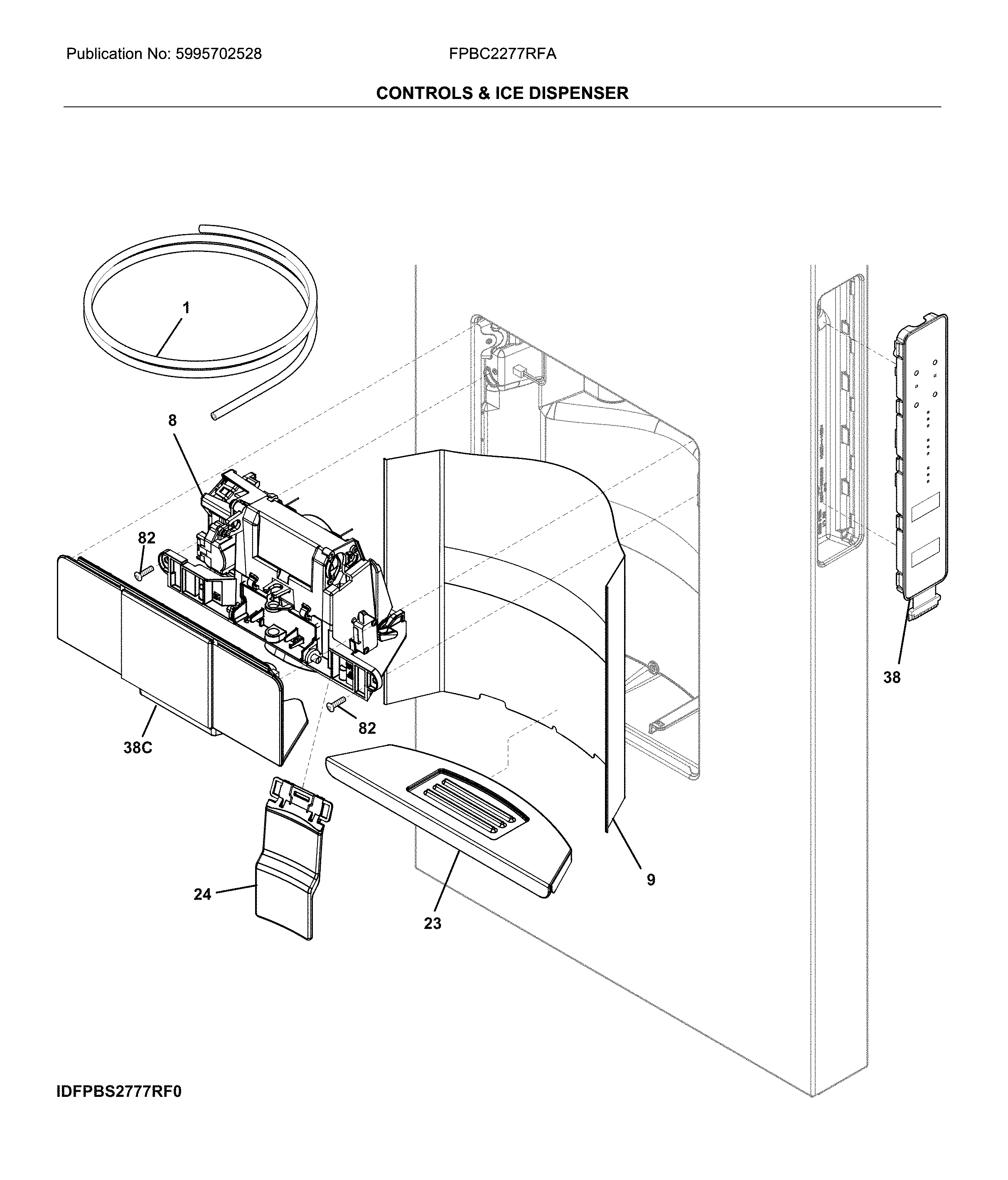 Controls & ice dispenser