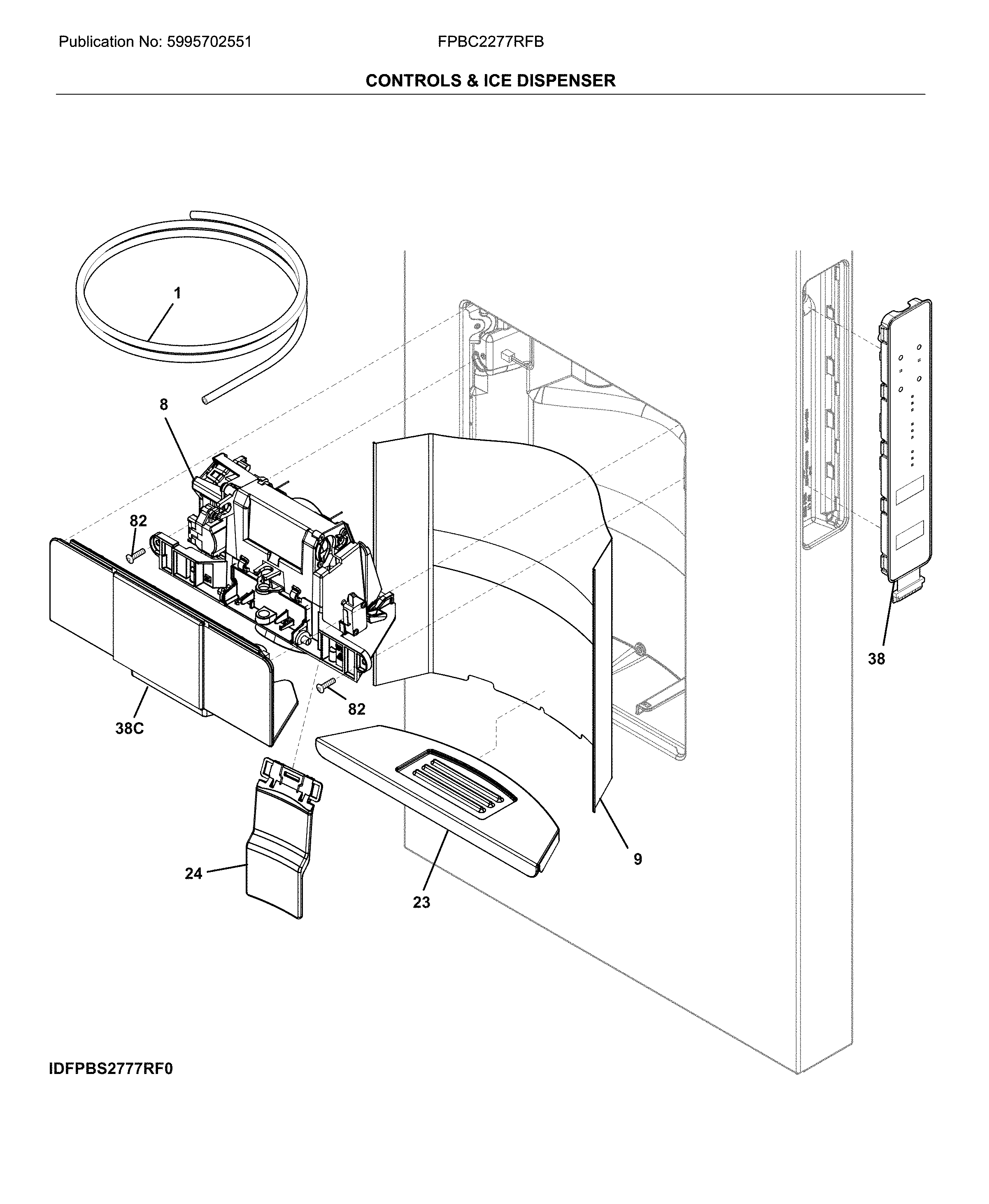 Controls & ice dispenser