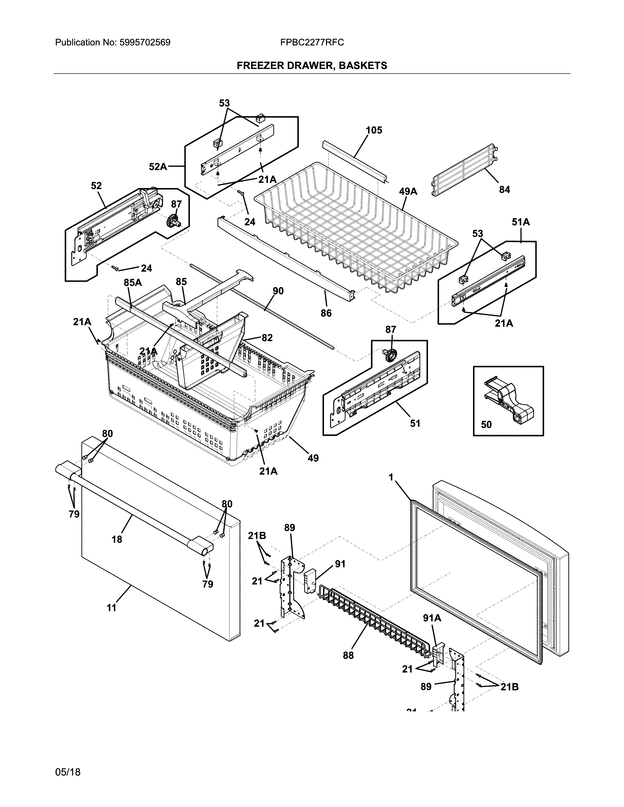 FREEZER DRAWER, BASKETS