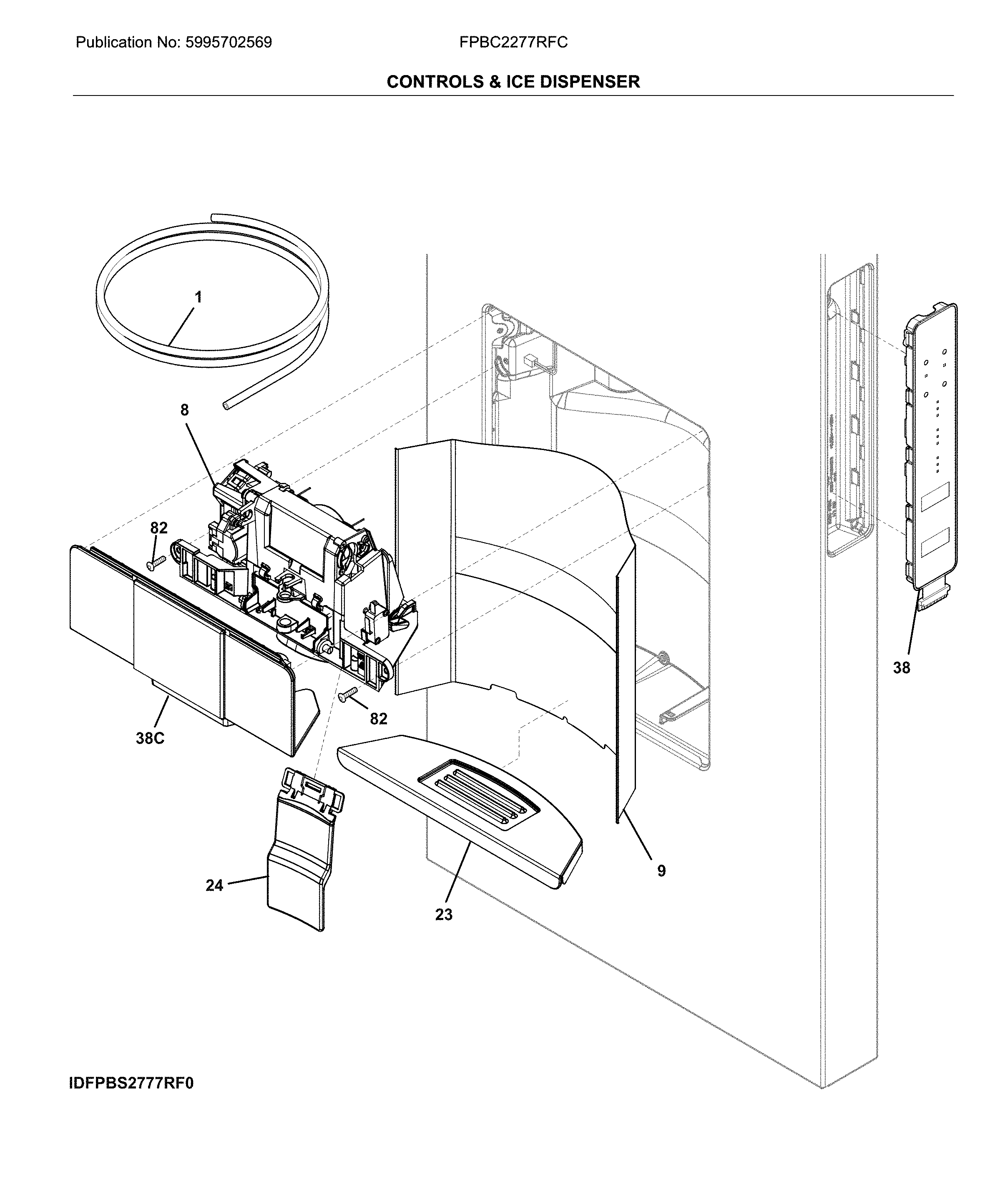 Controls & ice dispenser