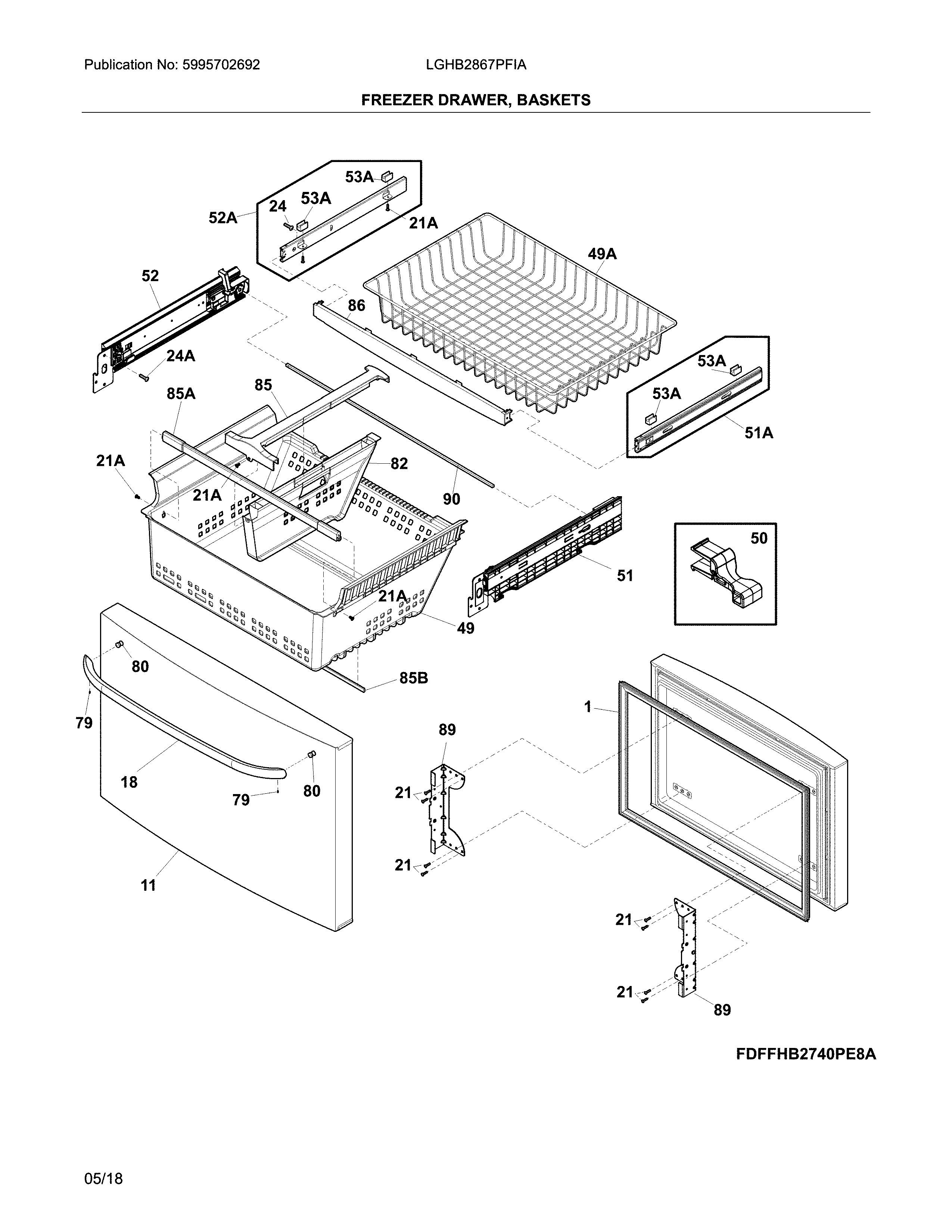 FREEZER DRAWER, BASKETS