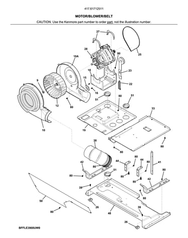 Motor/blower/belt