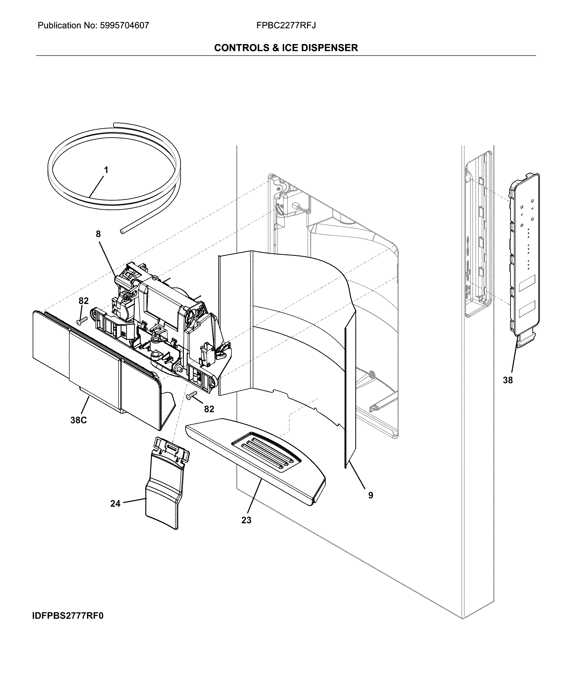 Controls & ice dispenser
