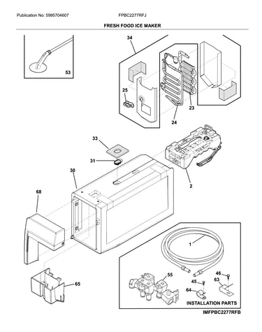 Fresh food ice maker