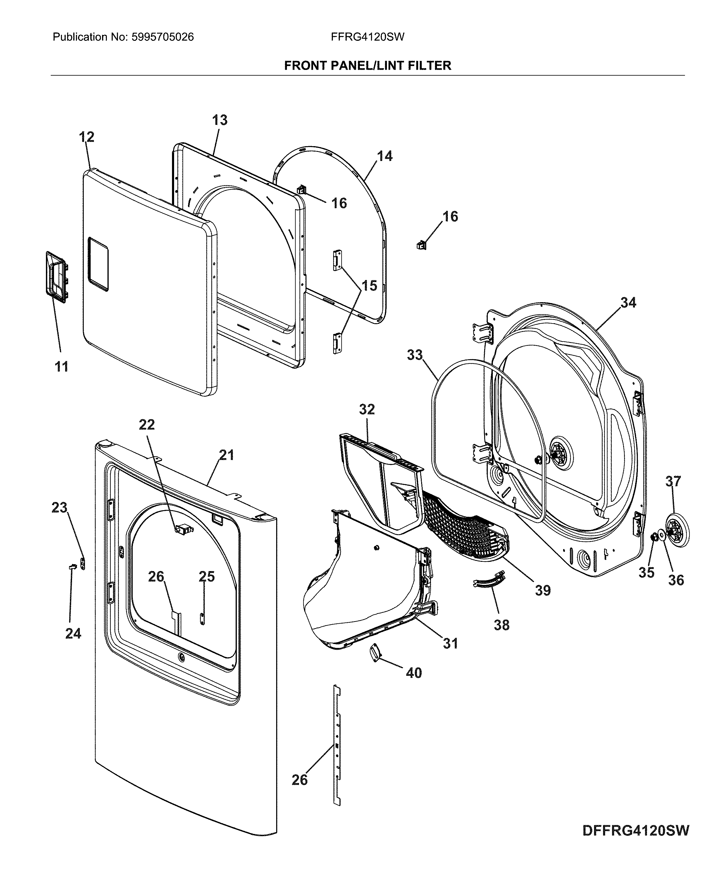 FRONT PANEL/LINT FILTER