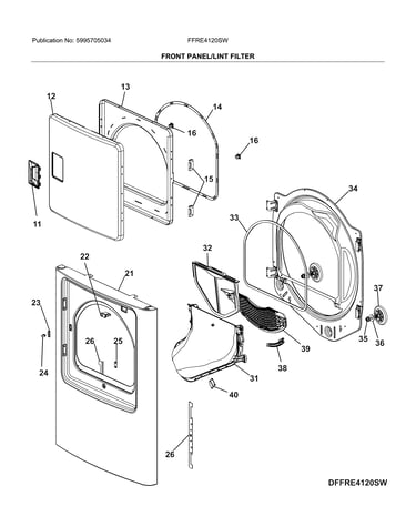 Front panel/lint filter