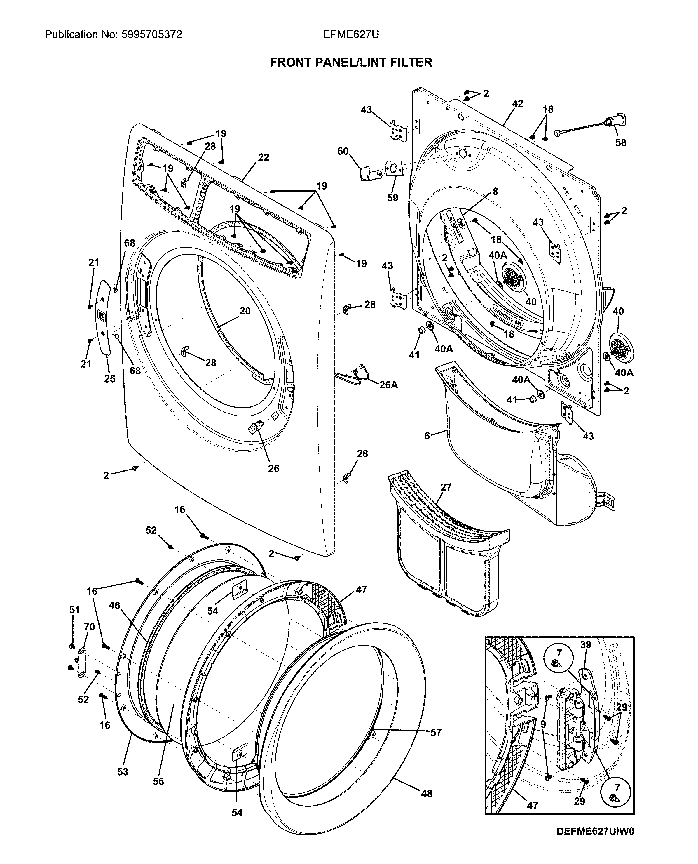 FRONT PANEL/LINT FILTER