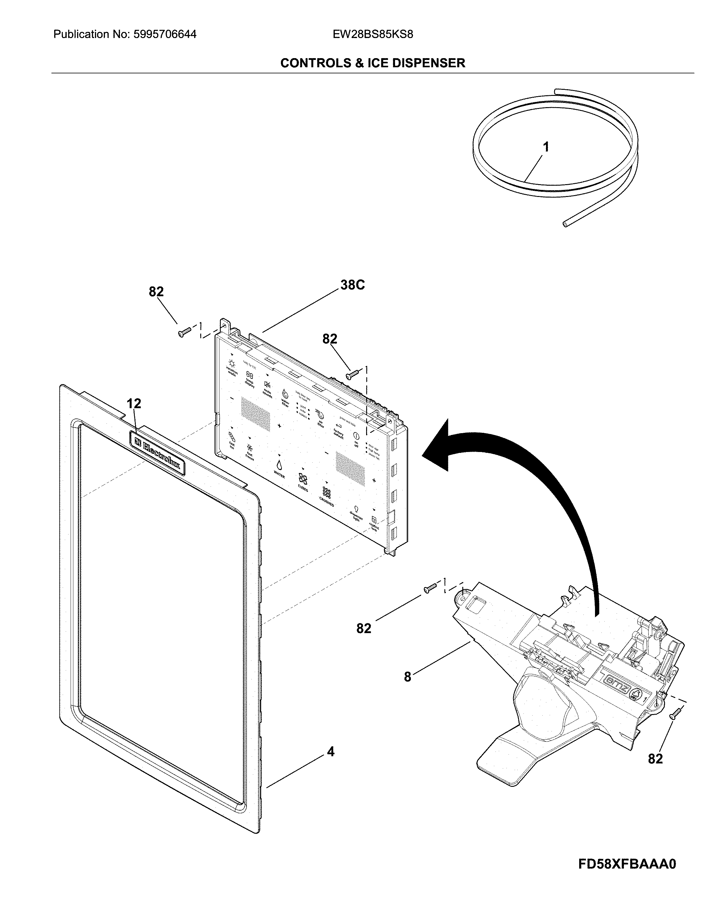 Controls & ice dispenser