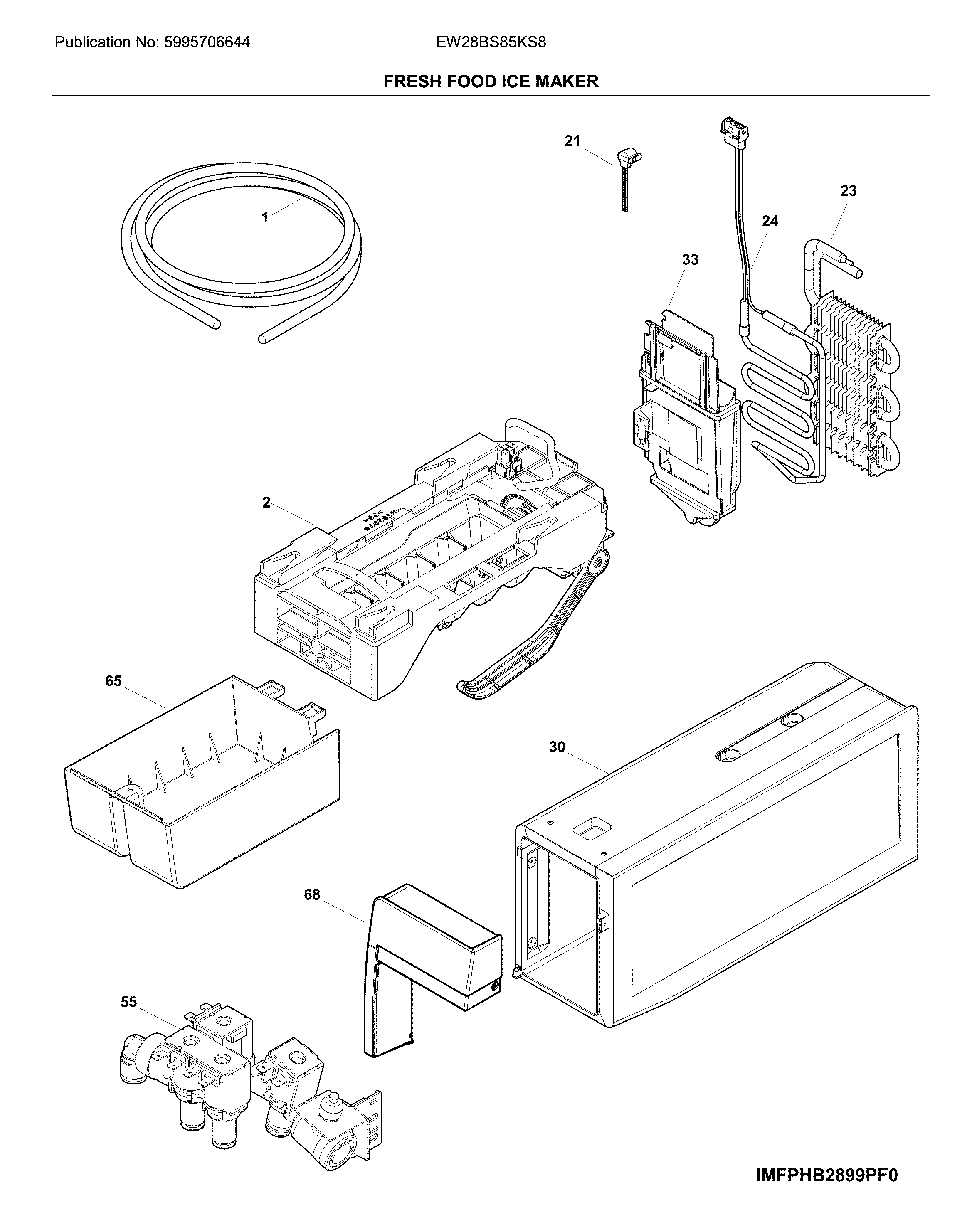 Fresh food ice maker