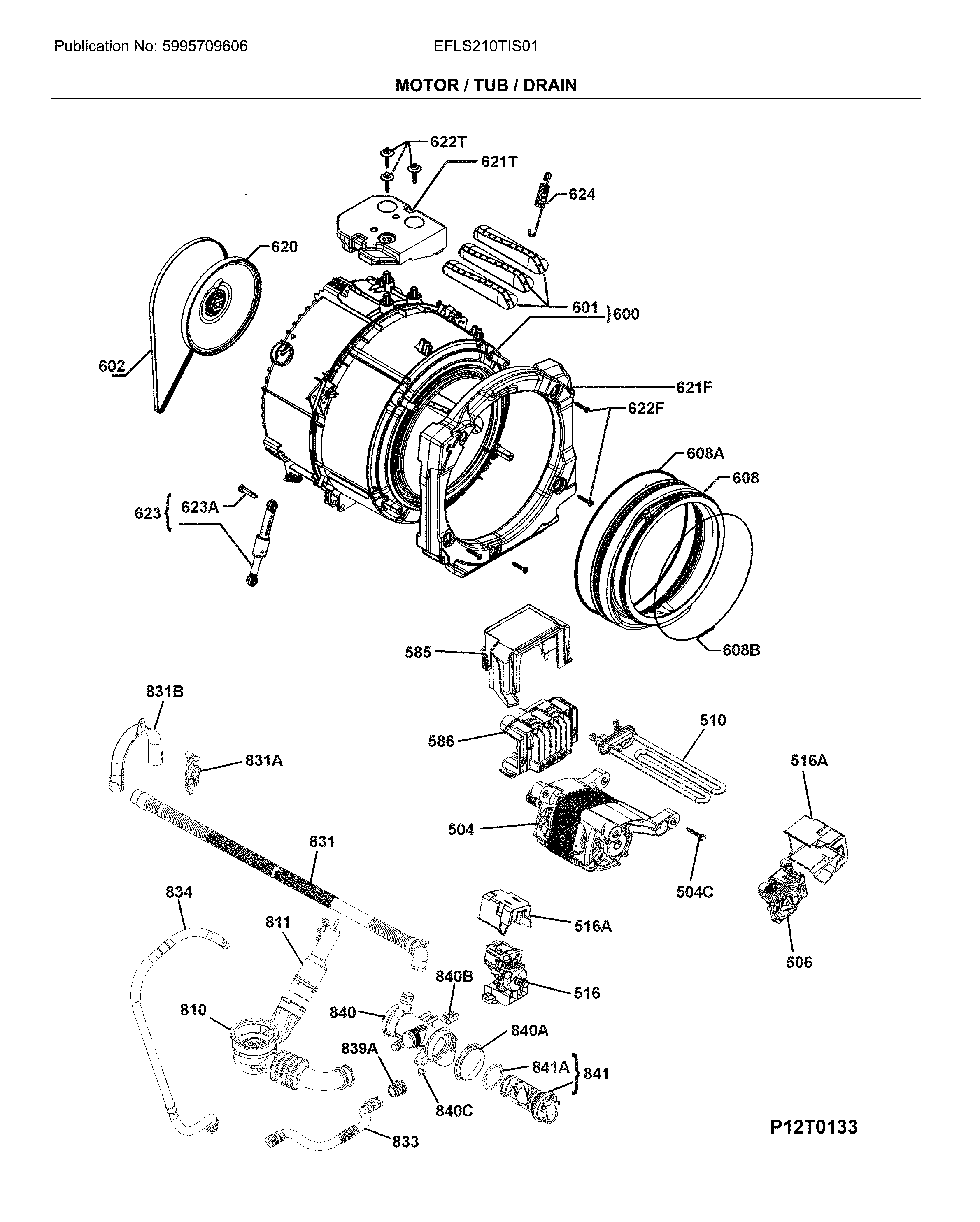 Motor/tub/drain