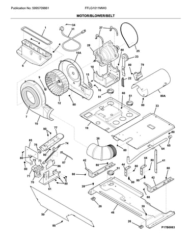 Motor/blower/belt