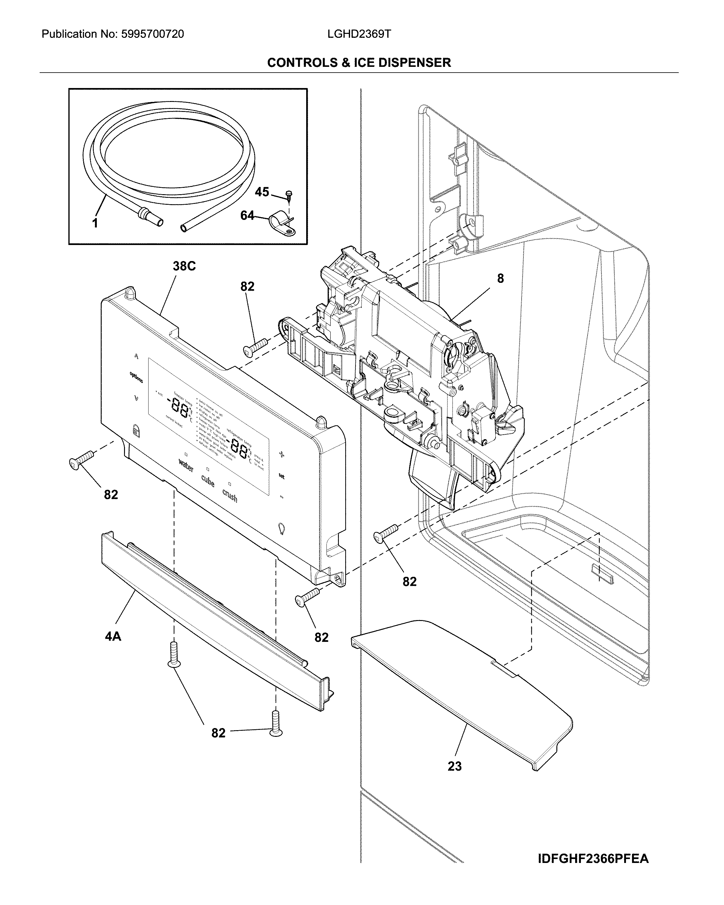 Controls & ice dispenser