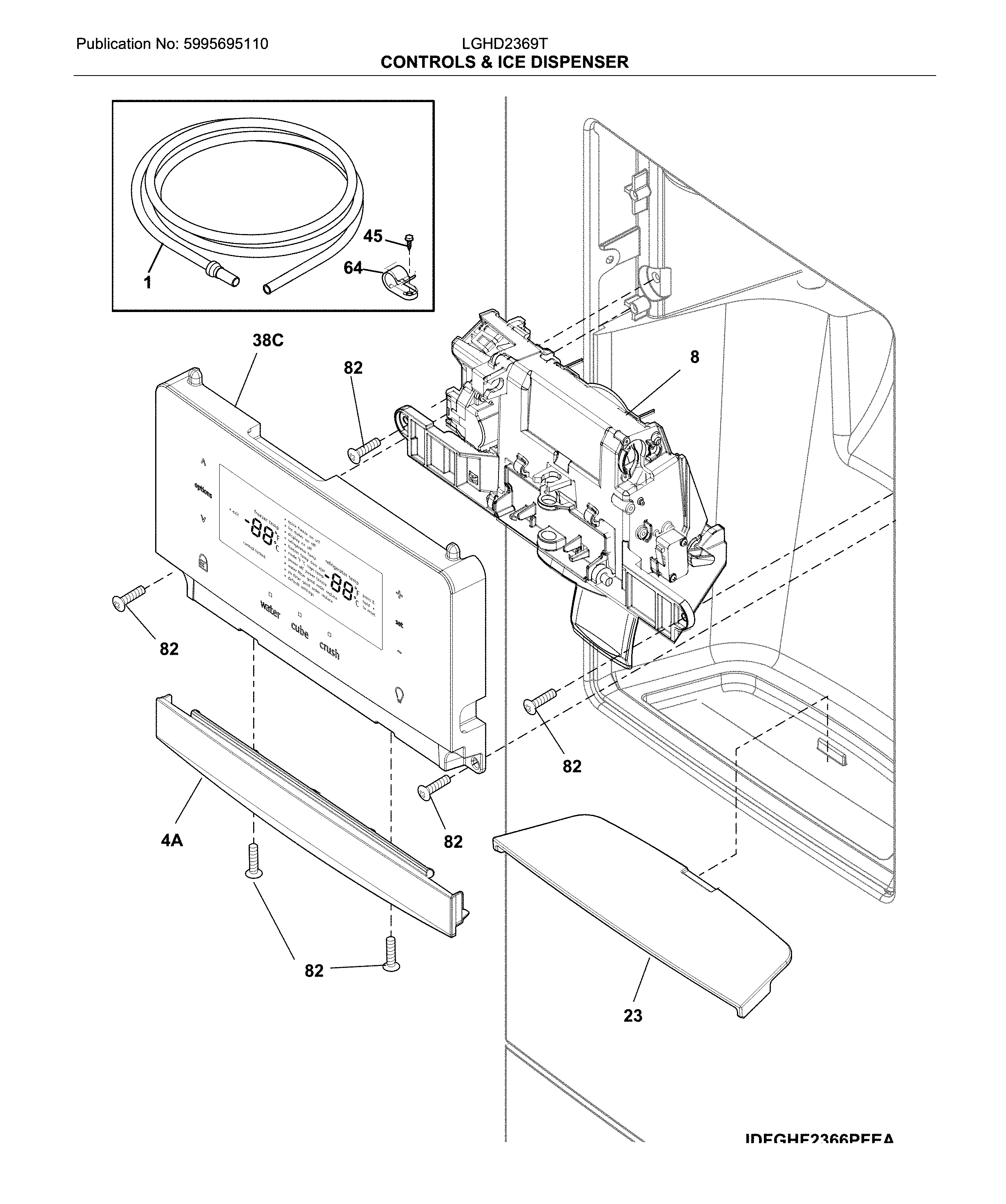 Controls & ice dispenser