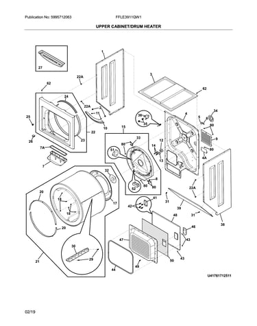 Upper cabinet/drum heater