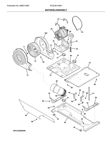Motor/blower/belt