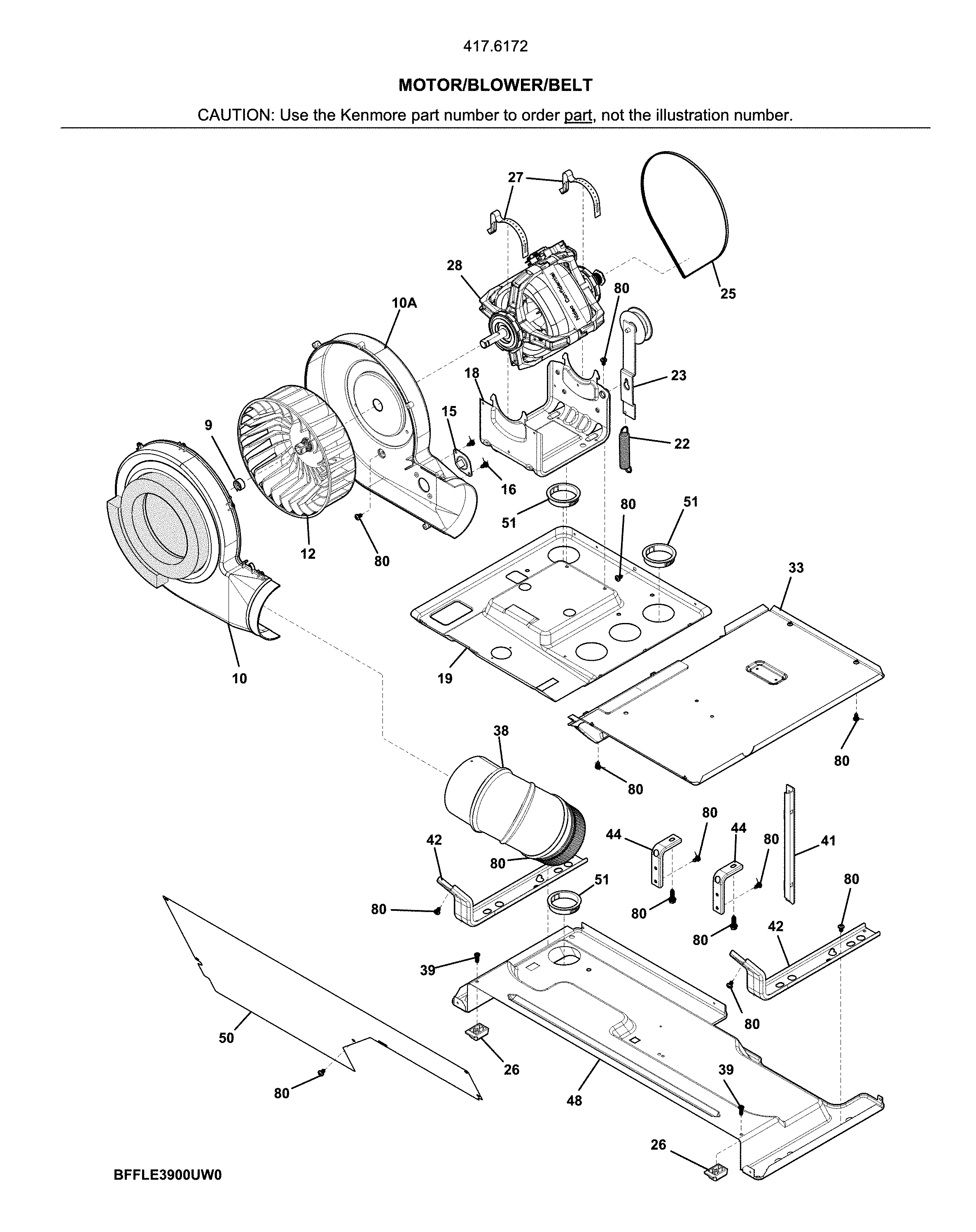Motor/blower/belt