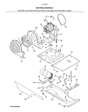 Motor/blower/belt