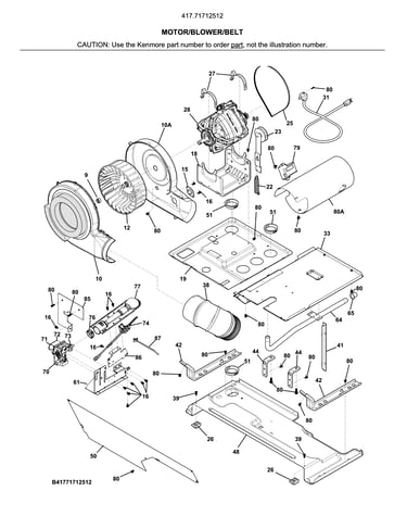Motor/blower/belt