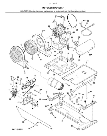 Motor/blower/belt