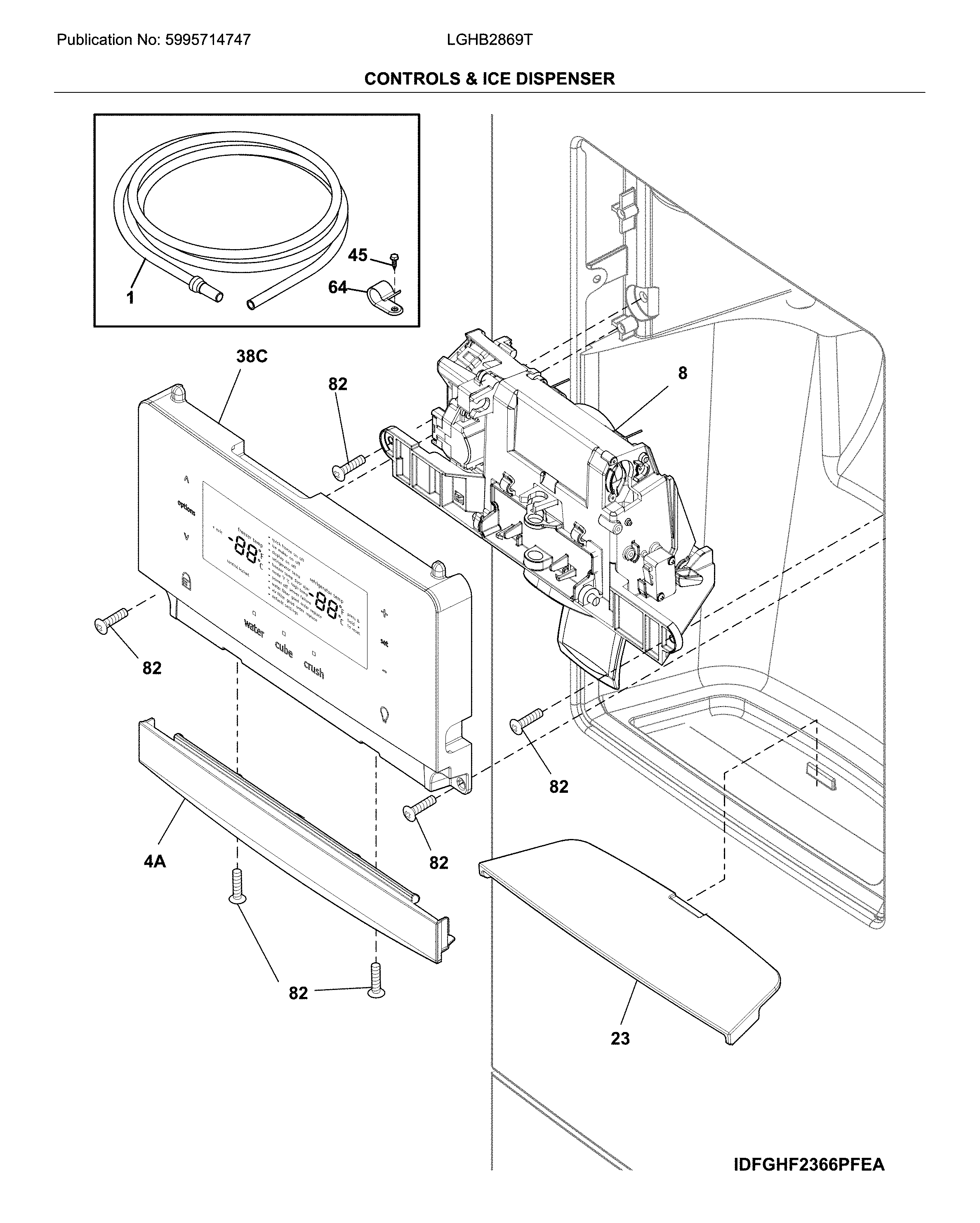 Controls & ice dispenser