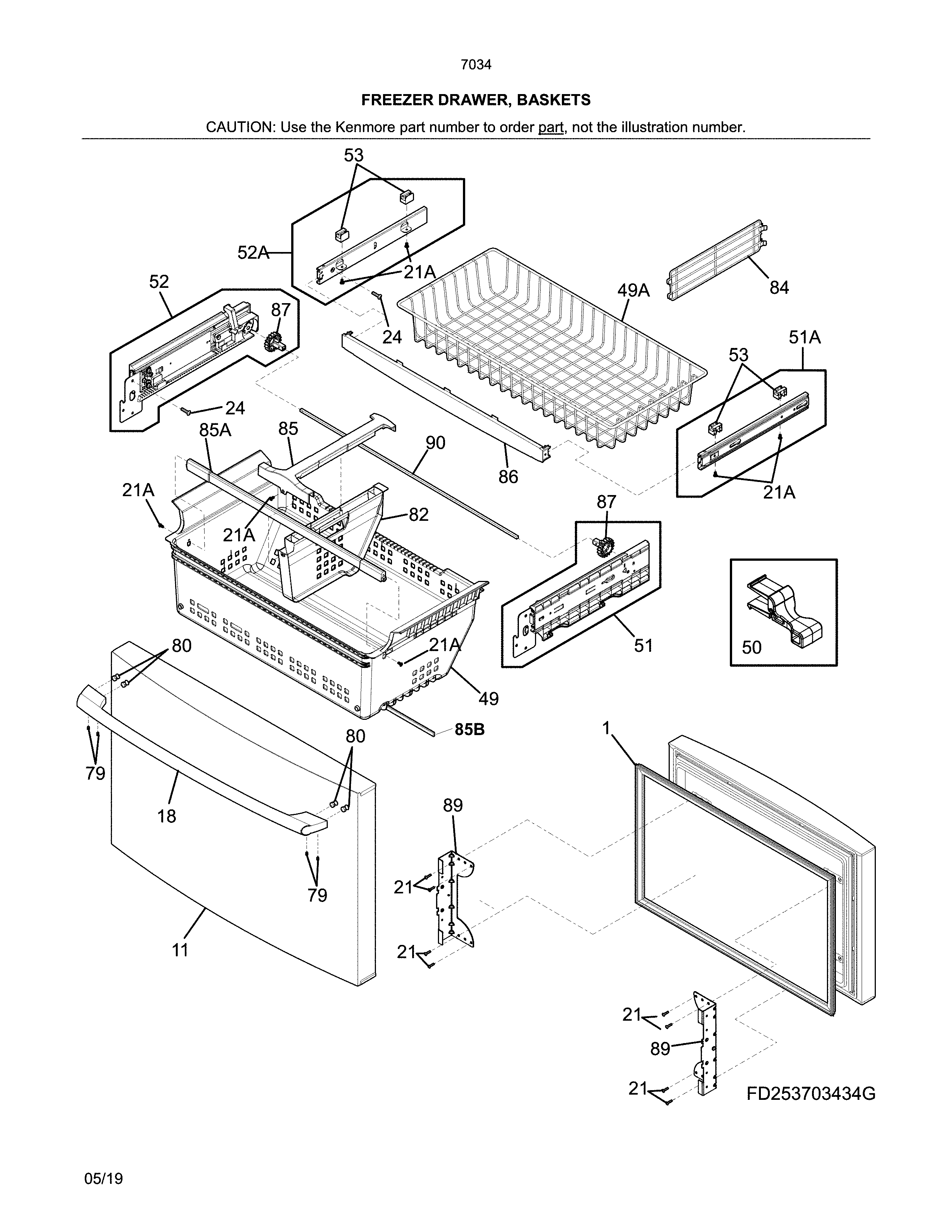 FREEZER DRAWER, BASKETS