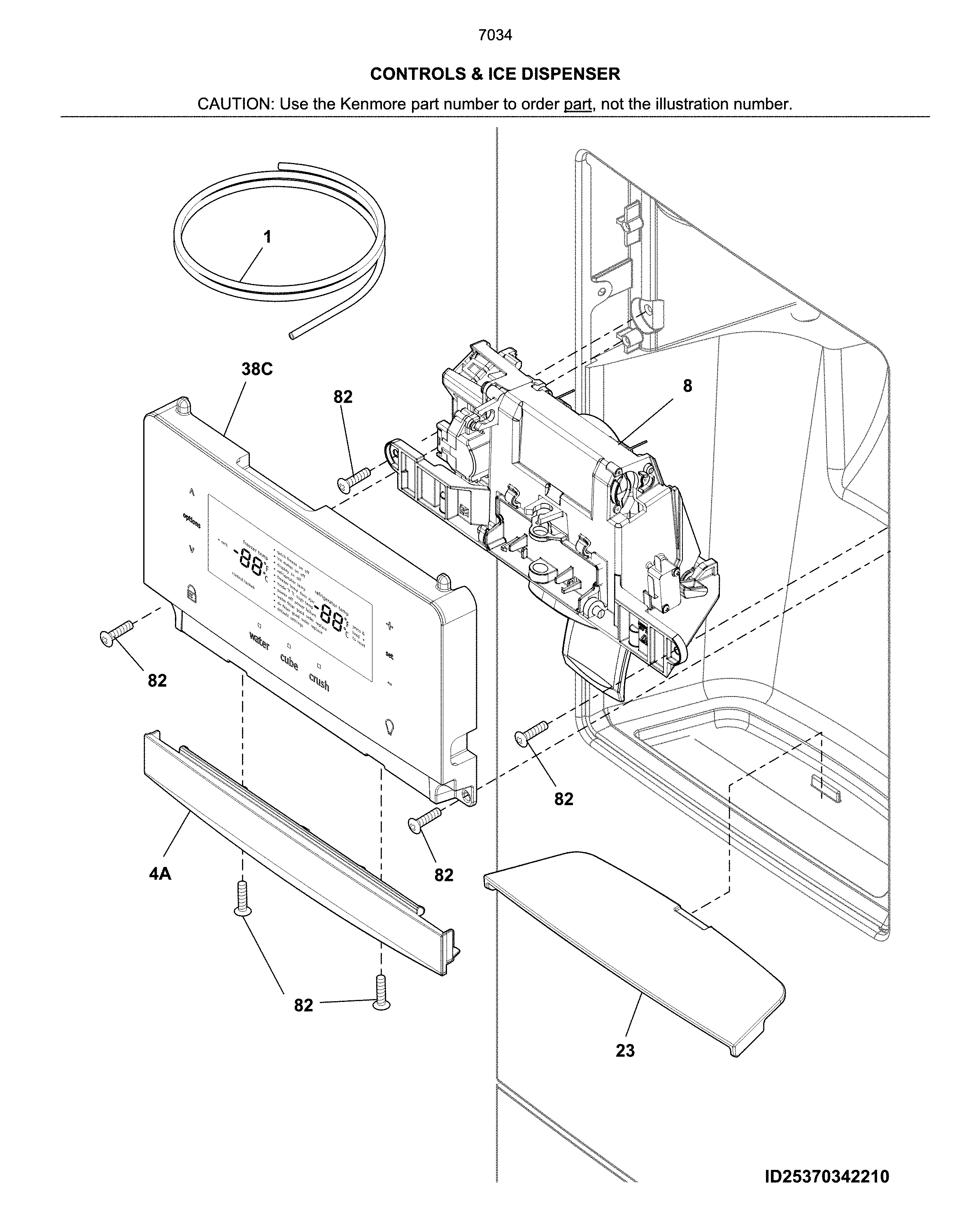 Controls & ice dispenser