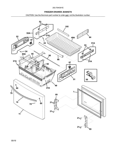 Freezer drawer, baskets