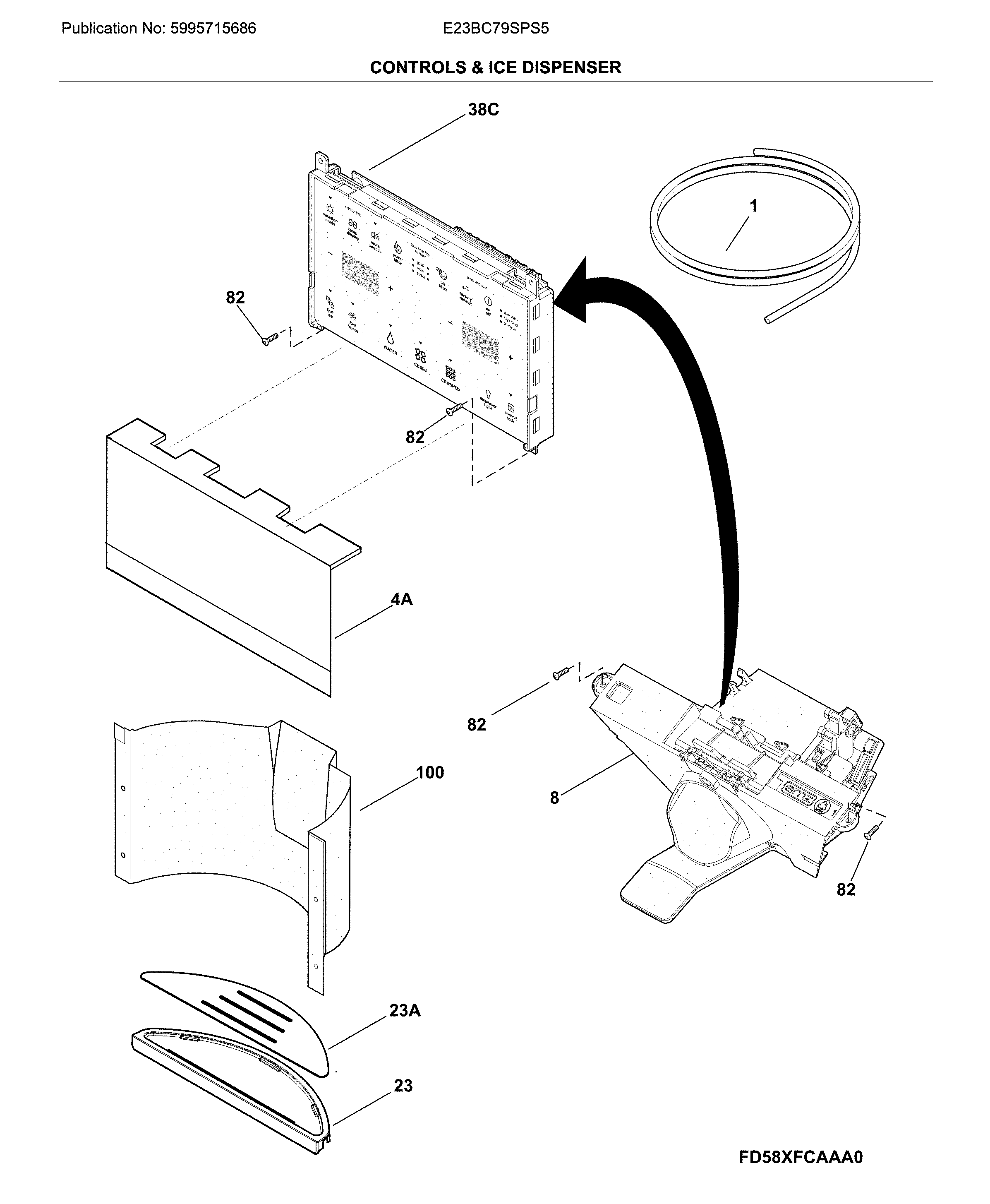 Controls & ice dispenser