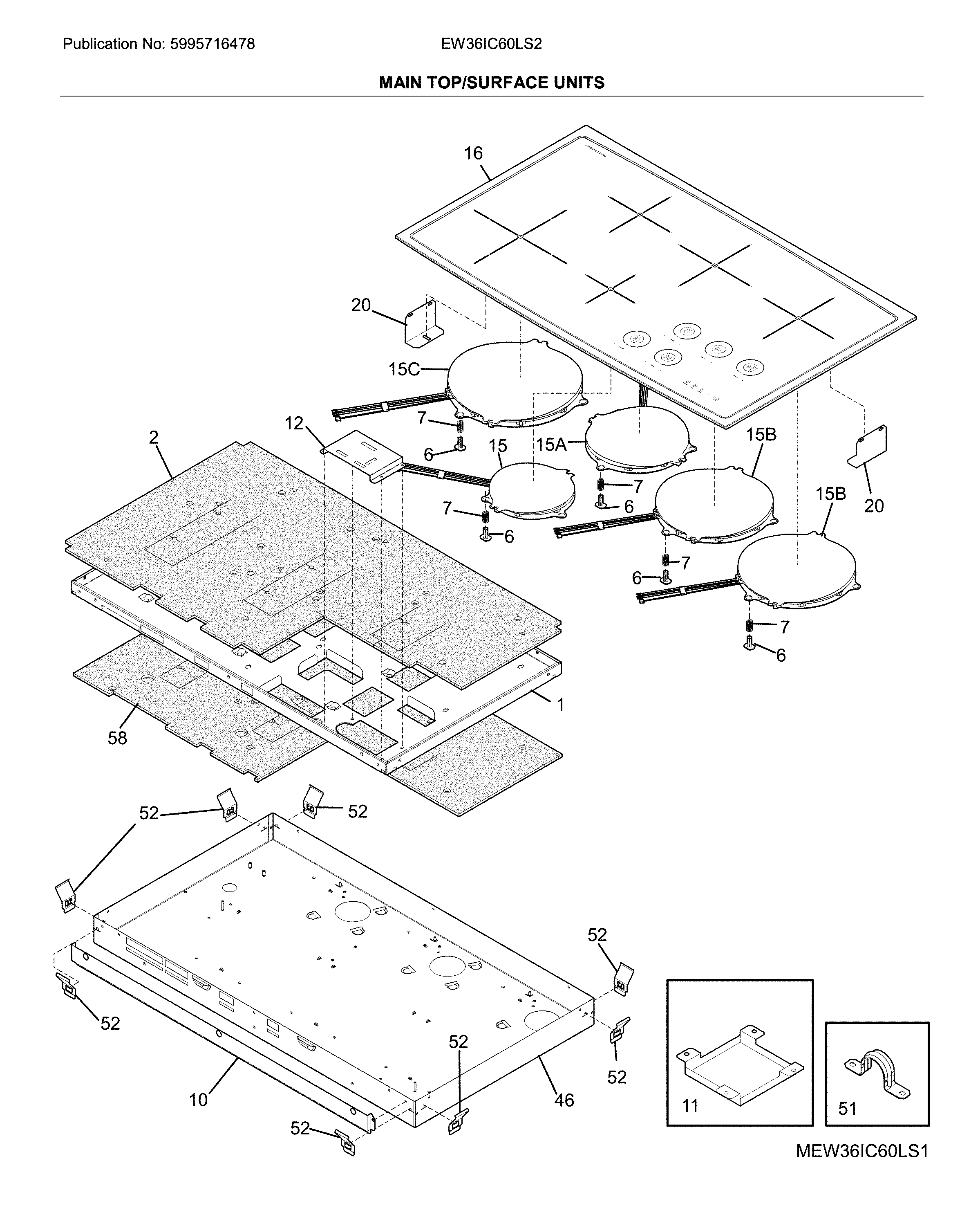 Main top/surface units