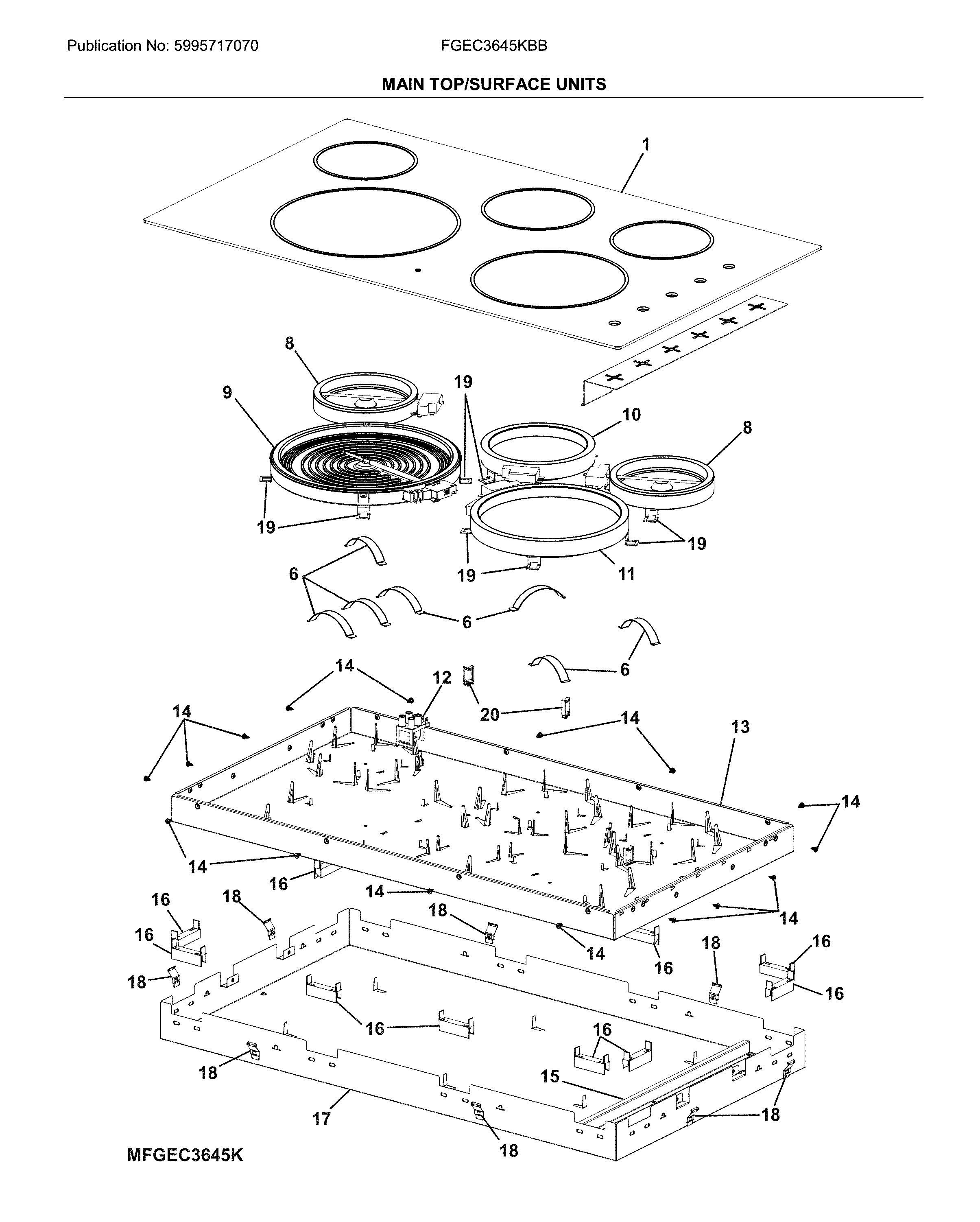 Main top/surface units