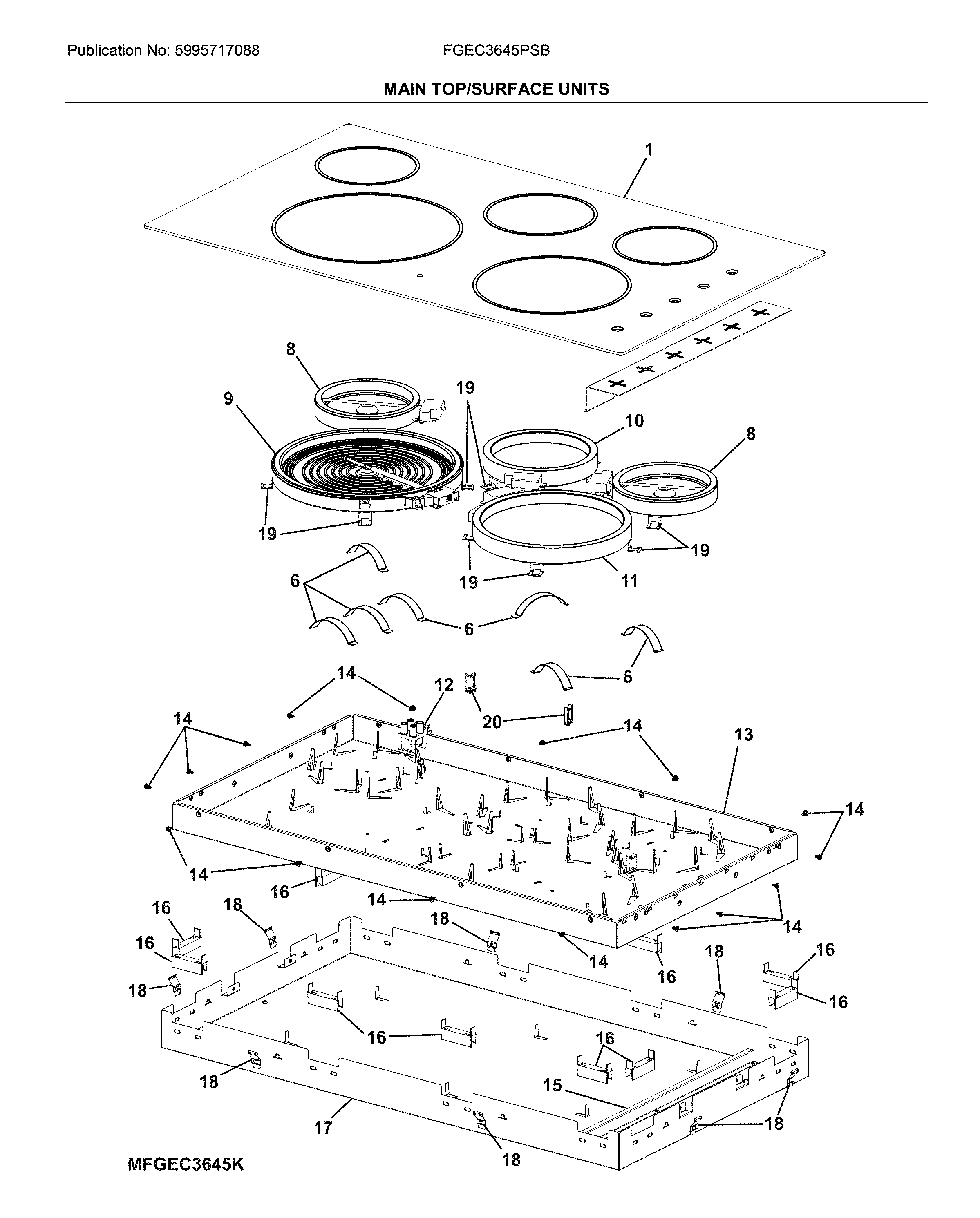 Main top/surface units