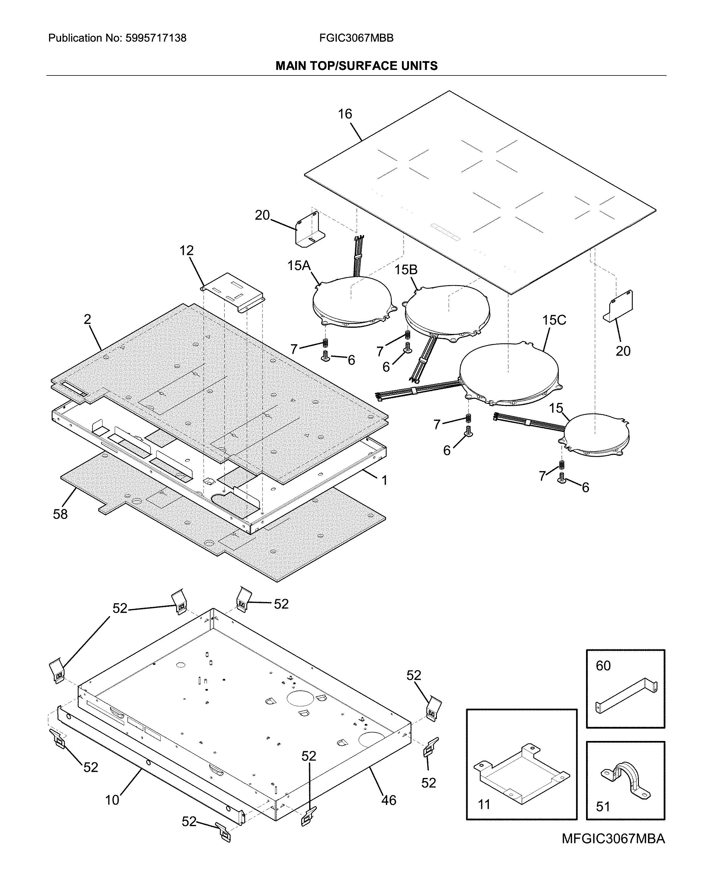 Main top/surface units