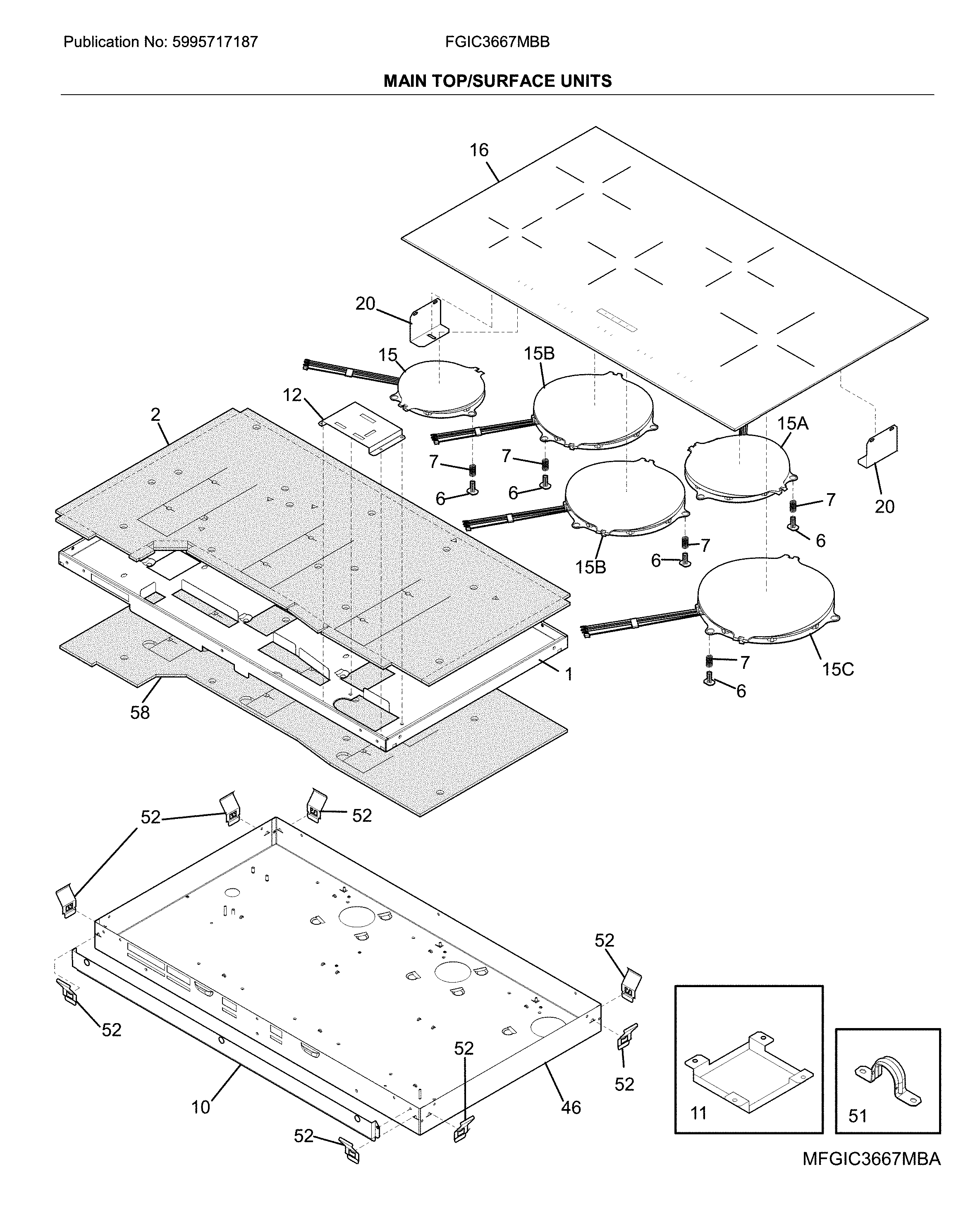 Main top/surface units