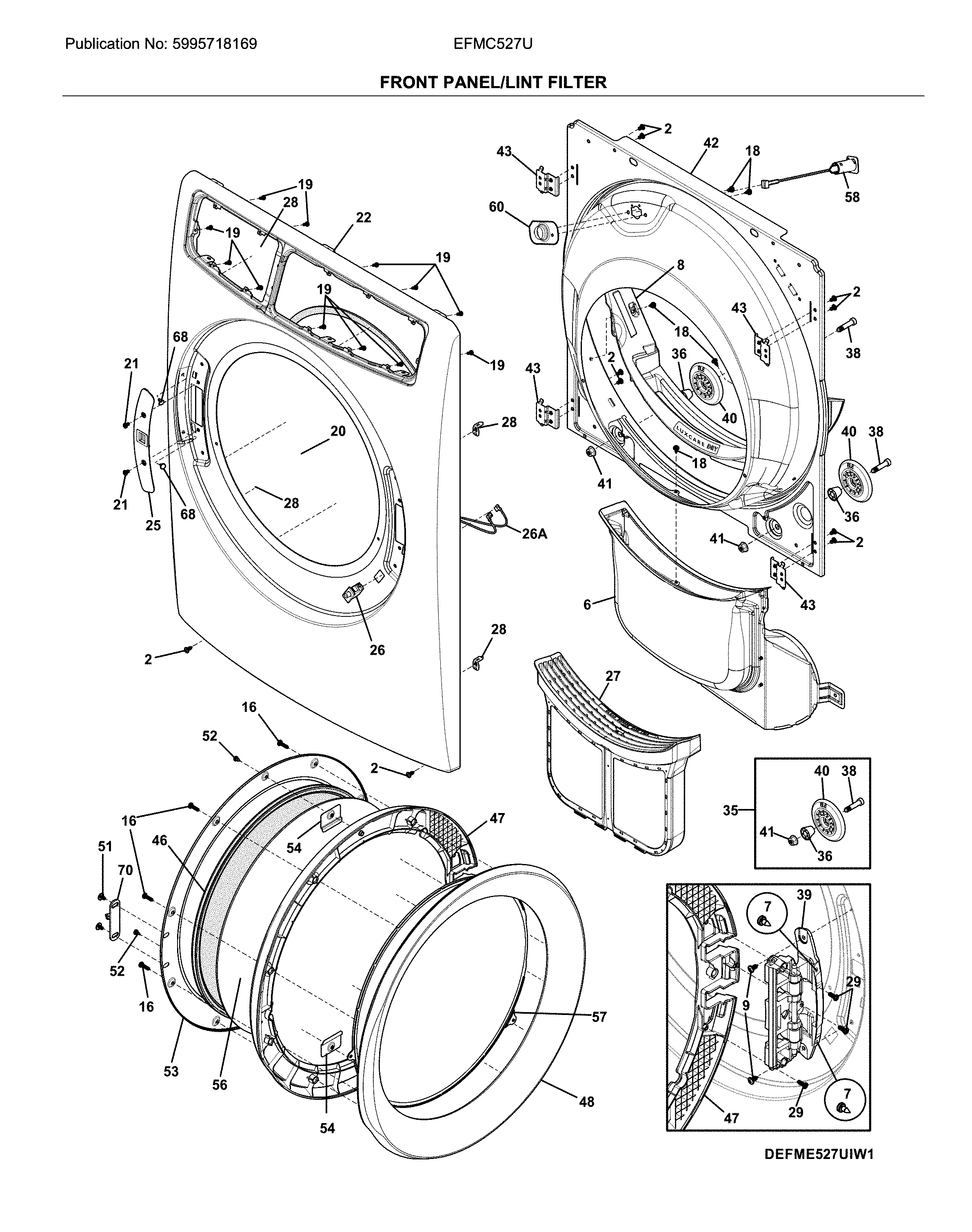 FRONT PANEL/LINT FILTER