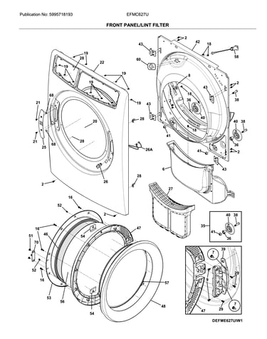 Front panel/lint filter