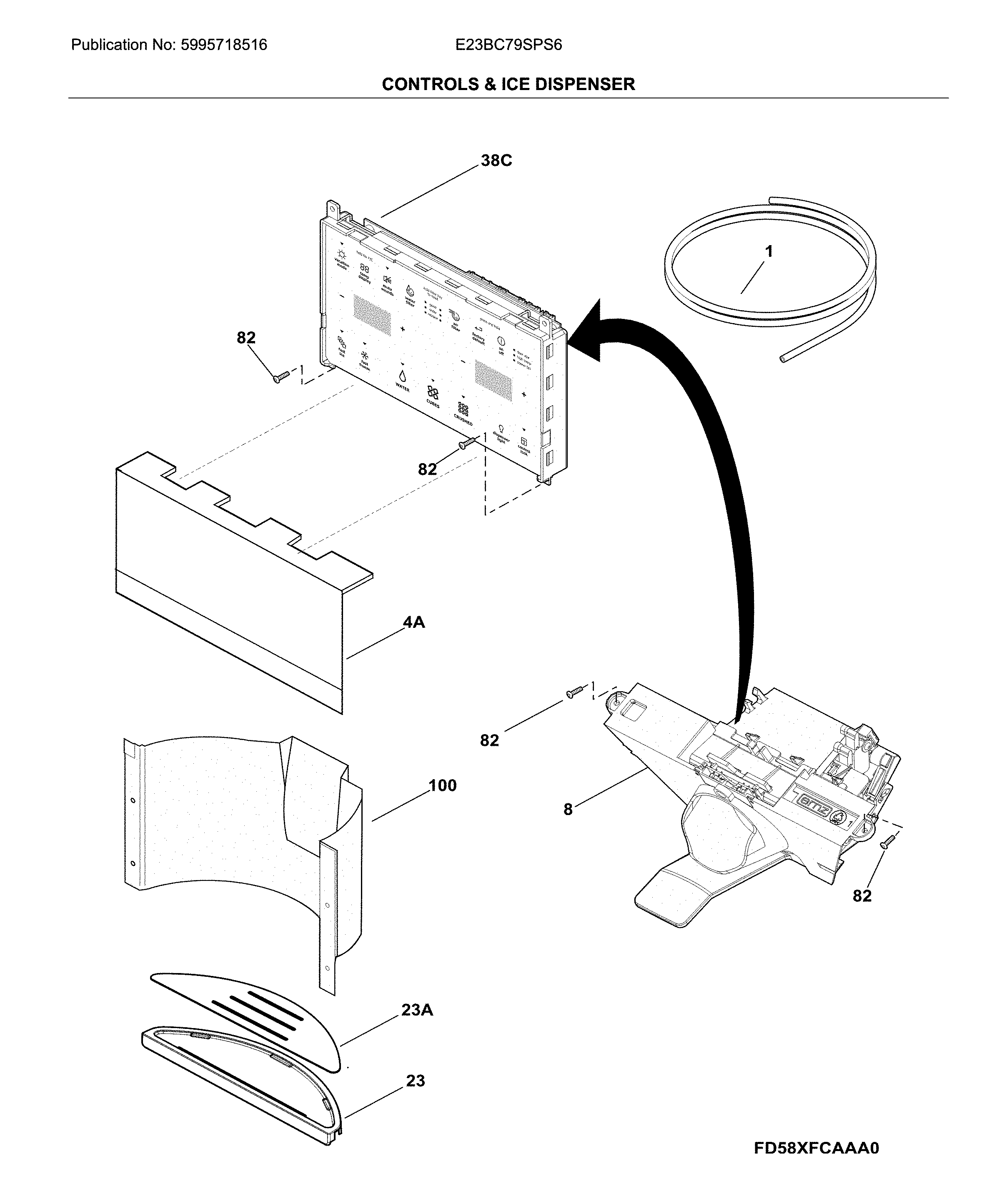 Controls & ice dispenser