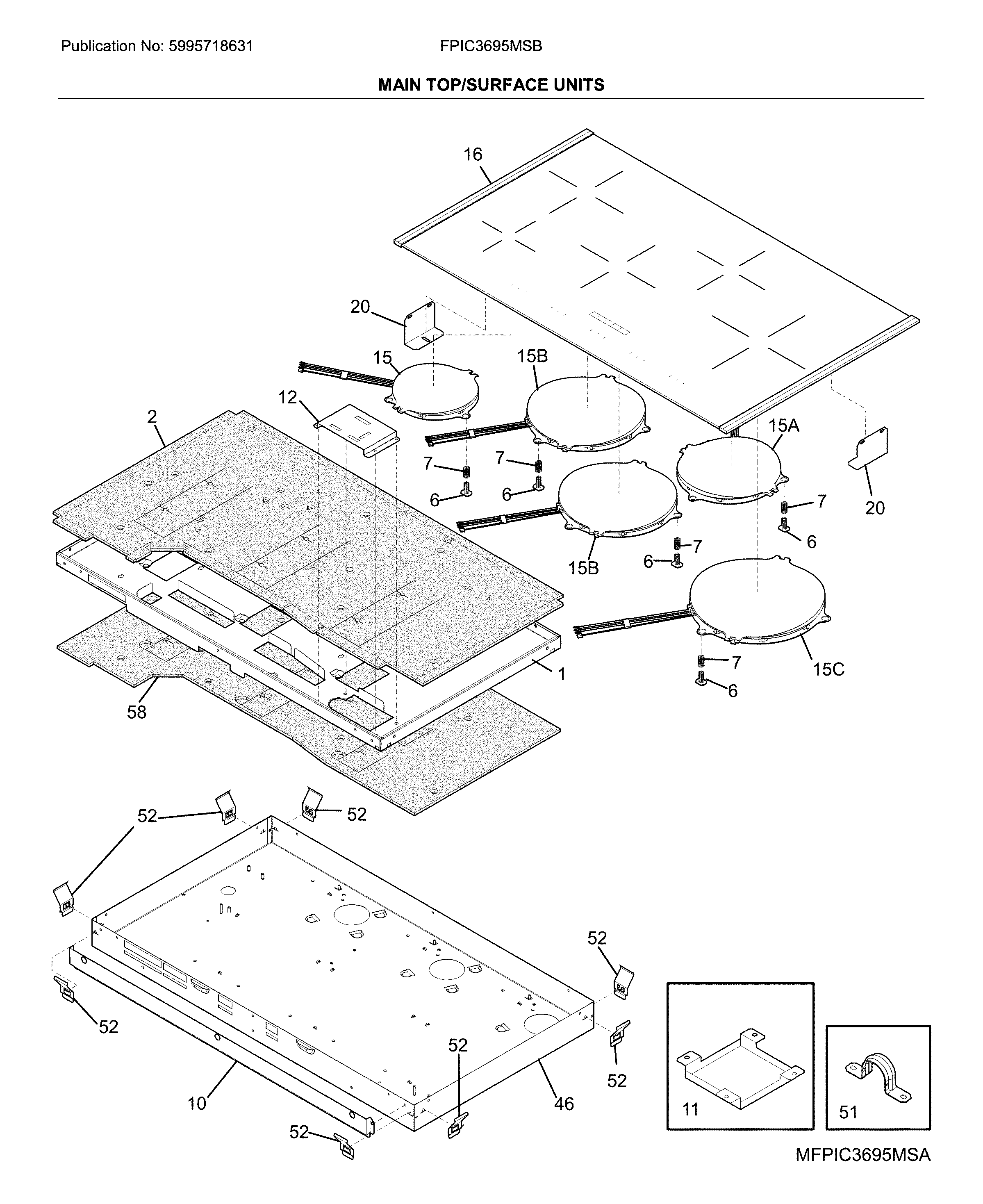 Main top/surface units